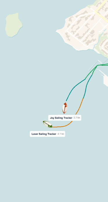 Live fleet map showing sailing trackers