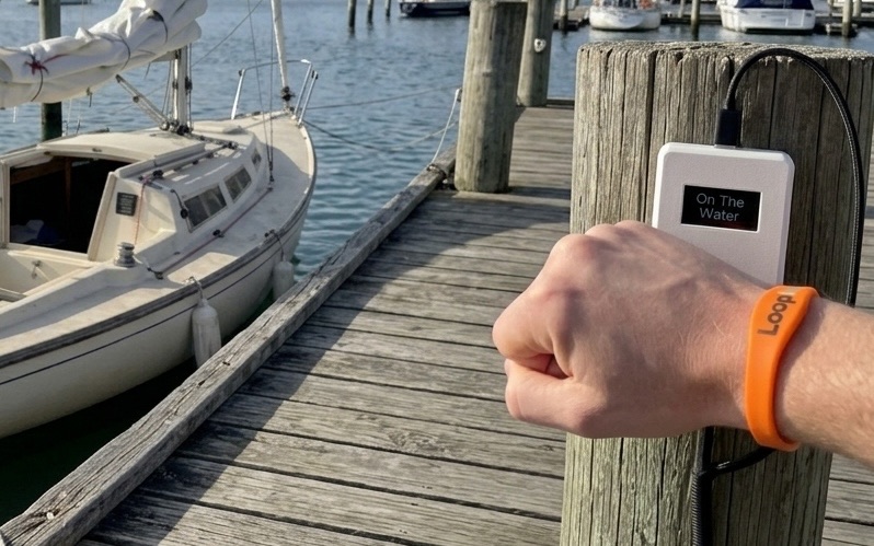 NFC terminal on marina dock